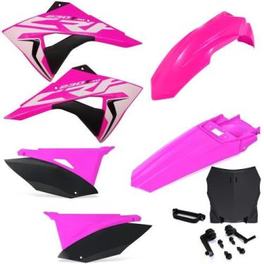 Imagem de Kit Plástico Biker Next Crf 230 Com Number Plate F1rst e Adesivos, Ros