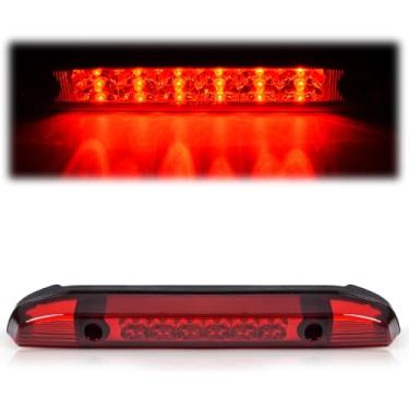 Imagem de Lâmpada de freio de reposição para montagem de luz de freio de 3ª linha de freio LED para Nissan Frontier 2001 2002 2003 2004 High Mount Stop Tail Light (lente vermelha de invólucro cromada)