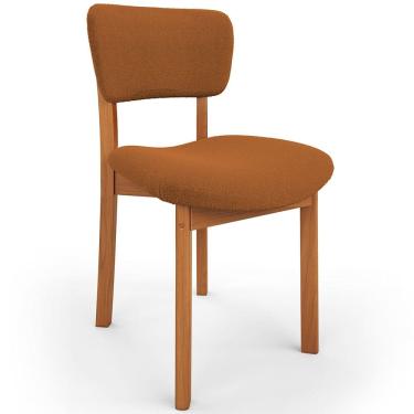 Imagem de Cadeira Para Sala de Jantar Cozinha Living Estofada Dara L02 Bouclê Terracota - Lyam Decor