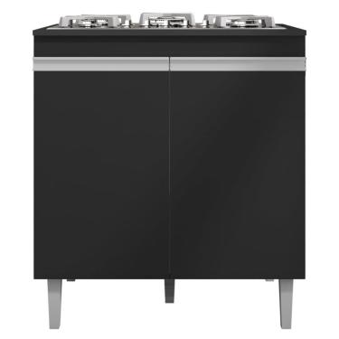 Imagem de Balcao Com Tampo Cooktop 79 cm 2 Portas Andreia Preto REAJL