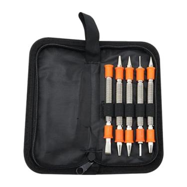 Imagem de Ｂｅｓｇａ Conjunto de 5 pregos de mola para marcenaria multiuso com bolsa de armazenamento antiderrapante para remoção de pinos de porta para metal ou madeira