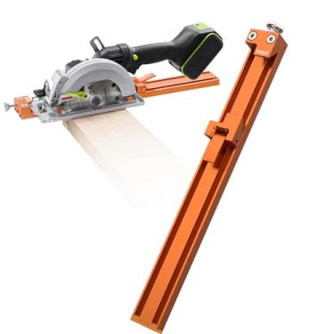 Imagem de Imbot Trilho de guia de serra circular para bancos de serra de 30 cm, guia de base de máquina de corte ajustável de liga de alumínio de precisão para marcenaria, ajustável de 0 a 380 mm, ferramenta de