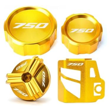 Imagem de Tampa de enchimento de óleo da tampa do reservatório de freio dianteiro traseiro da motocicleta compatível com Z750 Z 750 Z750S 2005 2006 2007 2008 2009 2010 2011 2012 (4-dourado)