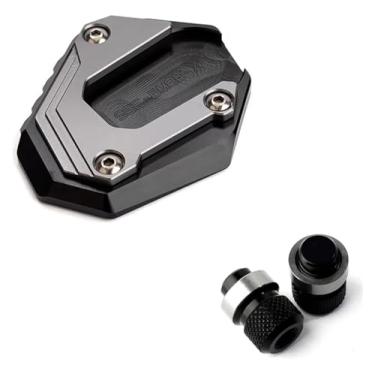 Imagem de Válvula de pneu de motocicleta CNC suporte lateral ampliador almofada compatível com F850GS F750GS F 750 850 GS Adventure 2018-2021 2022 (1 conjunto cinza)