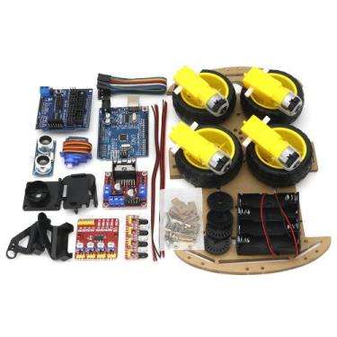 Imagem de Kit Chassi Duplo 4WD com Componentes DIY Educacional para Robótica - R