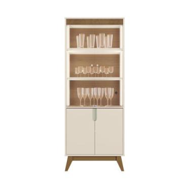 Imagem de Cristaleira Sala Jantar Paraty Off White/Amendoa - Mobler