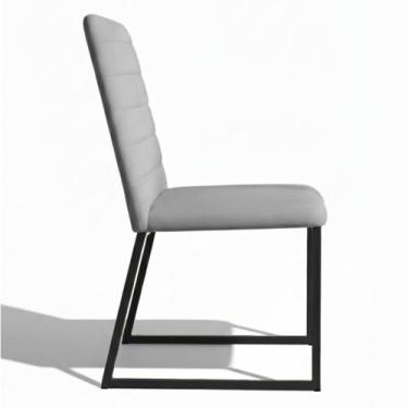 Imagem de Cadeira para Sala de Jantar Mona Veludo Base Ferro Preta - Anifer