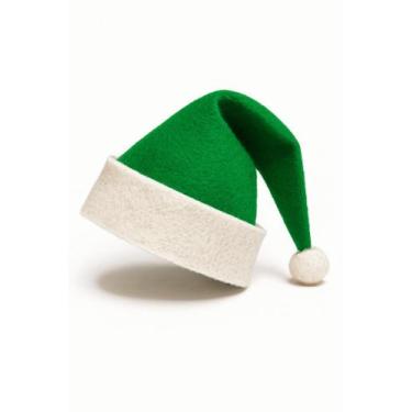Imagem de Gorro de Natal Papai Noel em Feltro  Touca Natalina Vermelha e Branca,