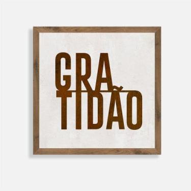 Imagem de Quadro Rústico Gratidão - Artesanato em Madeira Pinus - Arks Presentes