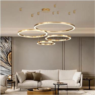 Imagem de Lustre LED Lustre de Teto Lâmpada de Luz Compatível com Sala de Estar Quarto Moderno LED Grande Lustre Iluminação Lustre Luminária Luminária