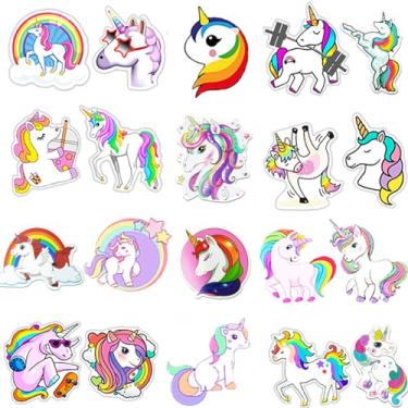 Imagem de RORANIC Adesivos de unicórnio fofos para meninas, 50 peças reutilizáveis foscas impermeáveis vinil unicórnio adesivo para garrafas de água, adesivos coloridos de unicórnio arco-íris para copos, cantil, laptop, telefone, bicicleta, skate