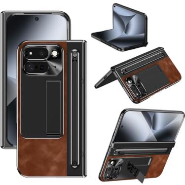 Imagem de NINKI Capa dobrável para Google Pixel 10 Pro com suporte de caneta e Stylus e suporte invisível, capa protetora de tela de dobradiça para celular Pixel 10 Pro Fold com compartimento para caneta Stylus