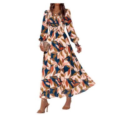 Imagem de Vestido maxi BTFBM feminino, convidado de casamento de outono, floral,