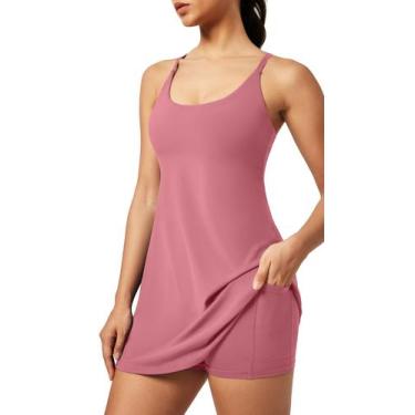Imagem de Vestido de tênis Vestido atlético IUGA para mulheres com shorts e suti