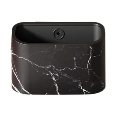 Imagem de AFXGUSD Lixeira de Mesa Mini Bash Can Countap Countap Lixeira para Banheiro, Preto, Tamanho real