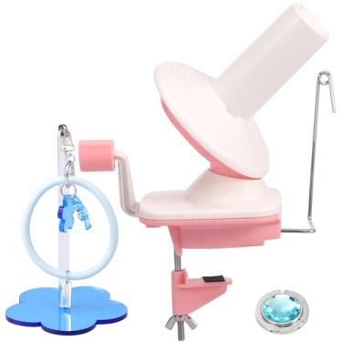 Imagem de Enrolador de fios portátil para crochê, enrolador de esferas de fio de acrílico manual com eixo de pulso para tricô, uso doméstico, atividades DIY (Estilo-1, 1-Pack)