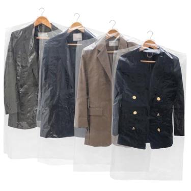 Imagem de Pacote com 30 Sacos para Roupas para Pendurar Roupas, Sacos Leves com Zíper Completo para Ternos, Sacos Transparentes À Prova de Poeira para Roupas, Capas para Roupas para Armazena (, Claro)