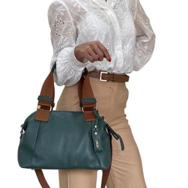 Imagem de Bolsa Grande De Couro Legitimo Social Sofisticada Grife Marca Lirom, V