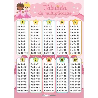Imagem de Tabuada De Multiplicação - Princesas - Home E Planner