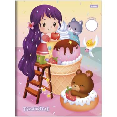 Imagem de Kit de Cadernos Brochurão, Foroni, Sem Pauta, Ternuritas, 60 Folhas, Pacote com 5