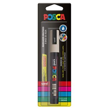 Imagem de POSCA, UNI, Caneta Marcador PC-5M, Ponta Média, traço de 2,5mm a 6,8mm, Beige, Blister com 1 Unidade