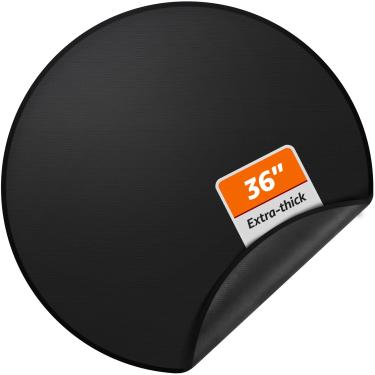 Imagem de Tapete de fogueira resistente de 91,4 cm para fogão solo fogueira: tapete redondo à prova de fogo sob a grade protetor de almofada de lareira interna com isolamento térmico para decks, pátios, grama