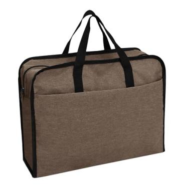 Imagem de Badiman Pasta para Documentos com Zíper, Alça de Transporte Resistente E Vários Bolsos Internos Feitos de Material Oxford para Escritório, Escola E Negócios, Cáqui 41x13x32cm