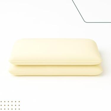Imagem de Kit 2 Travesseiros Nasa Suporte Baixo 10cm Bege Antialergico Para Fronha 50cmx70cm Espuma Viscoelástico