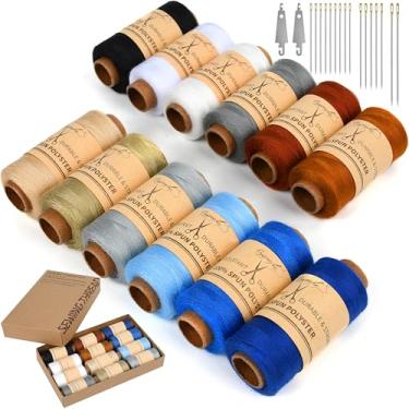 Imagem de Kit de linha de costura, suprimentos de linha de costura portátil de 12 cores com agulhas e agulhas para iniciantes, viajantes, máquina de mão, costura em casa, escola, artesanato DIY