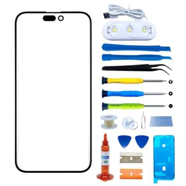 Imagem de Substituição de tela para iPhone 16 Pro, kit de substituição de vidro de tela frontal externa inclui adesivo de moldura Waterpoof e kit de ferramentas (sem digitalizador, sem LCD)