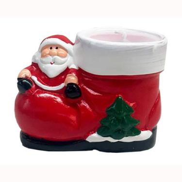 Imagem de Vela Decorativa Bota do Papai Noel em Cerâmica 8x10cm DRM2046 - COML B