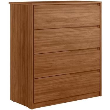 Imagem de Comoda 04 Gavetas Corrediças Telescopicas Atria Nogueira - DEMARTÊZ MO