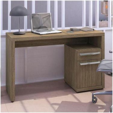 Imagem de Mesa De Escritório Escrivaninha 1 Gaveta 1 Porta Nogal 1,20m - KAPPESB