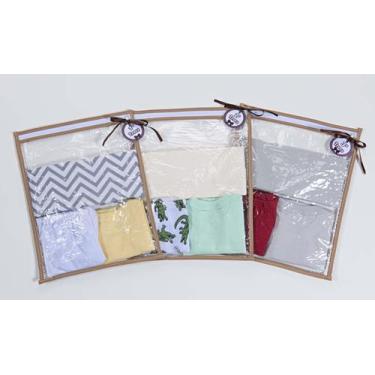 Imagem de Kit Saquinhos para Roupa de Bebê Maternidade com Trocas Marrom Caqui C