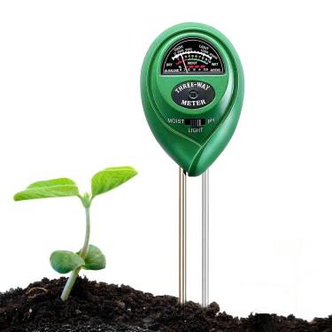 Imagem de Medidor de pH do solo, MS02 3 em 1 Kits de ferramentas de jardinagem para cuidados com plantas, ótimo para jardim, gramado, fazenda, uso interno e externo (verde)