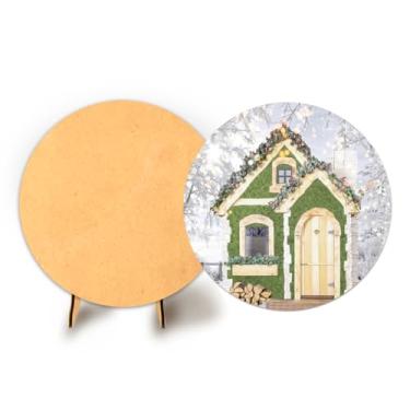 Imagem de Painel Redondo 50cm C Elastico Natal + Suporte MDF (NAT098)