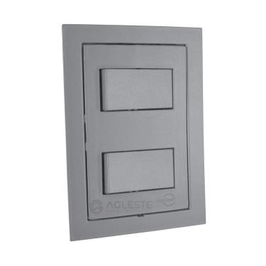 Imagem de Cj interruptor duplo simples 4x2 - dicompel ekron cinza