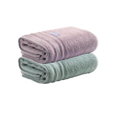 Imagem de Jogo de Toalhas de Banho Ele/Ela Avere 100% Algod�o, 80x150cm, 500g/m�, Toque Macio, Alta Absor��o e Design Sofisticado � Altihaus (Verde �gua/Azaleia)