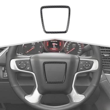 Imagem de Amayum Capa de volante de console central adequada para GMC-Yukon 2014-2018, para GMC-Sierra 2014-2018 acessórios interiores de acabamento de volante, acabamento de fibra de carbono