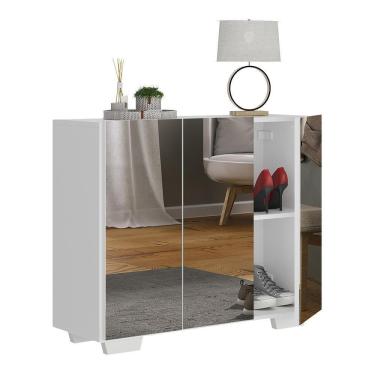 Imagem de Sapateira Com Espelho 3 Portas Nina Multimóveis V6023 Branca Branco