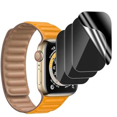Imagem de PUKMCX Pacote com 4 protetores de tela de privacidade para Apple Watch SE Series 6/5/4 de 40 mm, [Sem vidro] [Atualização anti-espião] Película de TPU macia anti-peep sensível ao toque e