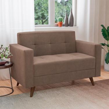 Imagem de Sofá 2 Lugares Vitrola Suede Tabaco 123 cm
