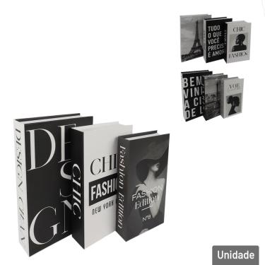 Imagem de Caixa Decorativa Livro 3 Peças Estampass - Tudo em Caixa