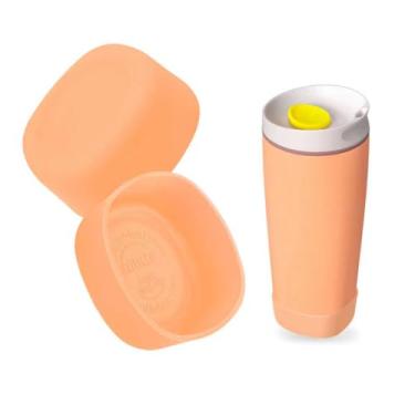 Imagem de Kaitiaki Bota de silicone 2 peças para Owala SmoothSip Slider copo de café 590 ml 340 g, manga antiderrapante para caneca de café de viagem, acessórios de proteção para Owala livre de BPA (Peach Keen)