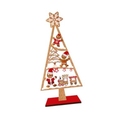 Imagem de IEUDNS Enfeite de Mesa em Forma de árvore de Natal, Placa de Madeira Portátil com Tema Natalino, Decoração para Festas de Natal, Apartamento, Interi, Estilo C