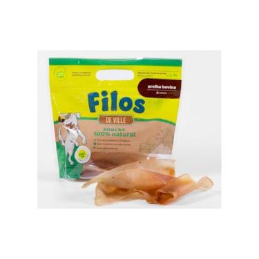 Imagem de Filos Petisco para Cães Orelha Bovina Natural Desidratada com 6 Unidades sem Corantes nem Conservantes Rico em Proteina e Colágeno Auxilia na Limpeza dos Dentes