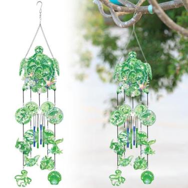 Imagem de Wind Chime GlikCeil Diamond Art Green Ocean Animal Decor