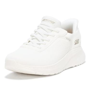Imagem de Skechers Tênis feminino Hands Free Slip-ins Bobs Squad Chaos-Current Muse, Off-white, 12 Wide