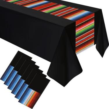 Imagem de Toalha de mesa Hosuly Mexican Fiesta 137x274cm Plástico 6 unidades