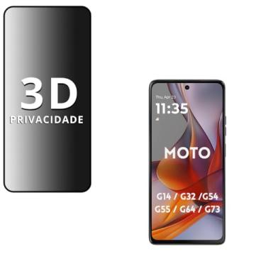 Imagem de Película Privacidade VIDRO 3D MOTO G14 / G54 / G64 / G32 / G73 / G55 5G Proteção Total, Anti-Riscos e Anti-Espião